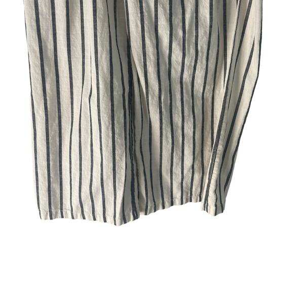 Mine Women's‎ Size Large Linen Blend Striped Belted Flowy Wide Leg Crop Pants - Picture 3 of 7